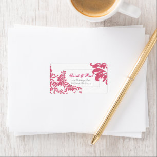 Étiquette Magenta Floral Fleurs Vintages Mariage
