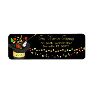 Étiquette Magic Holiday Casquette Garland Adresse de retour