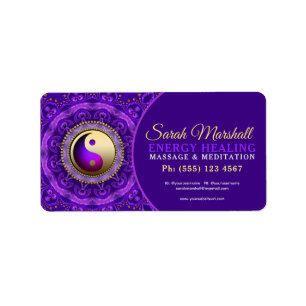 Étiquette Magie Mandala Violet Bleu Indigo Guérison