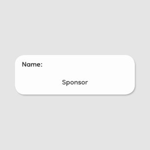 Étiquette Magnétique de Nom Classique Sponsor