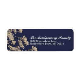 Étiquette Magnolias Beige Sud & Bleu Minuit