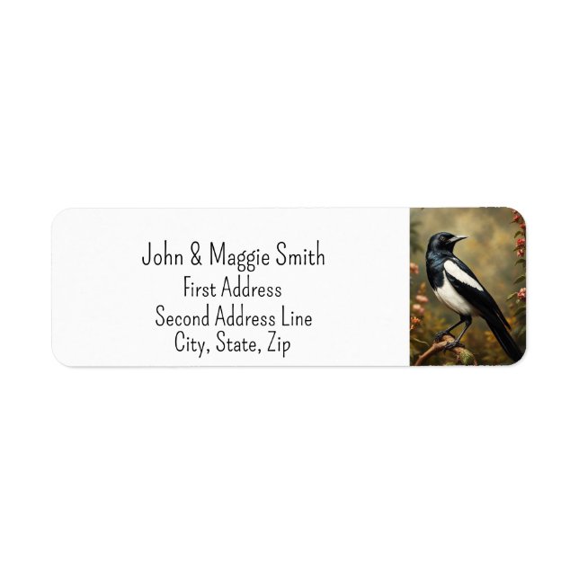 Étiquette Magpie Jardin Oiseau Faune Nature Art animal (Devant)
