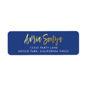 Étiquette Maillot d'or faux noms bleu royal AVRIA SONYA