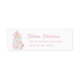 Étiquette Maison en pain d'épices pastel