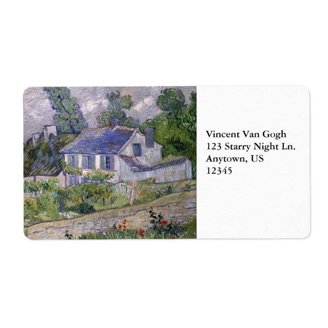 Étiquette Maisons à Auvers par Vincent Van Gogh (Devant)