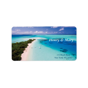 Étiquette Maldives Beach (nom et adresse personnalisés)