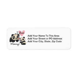 Étiquette Maman d'amour des pandas I