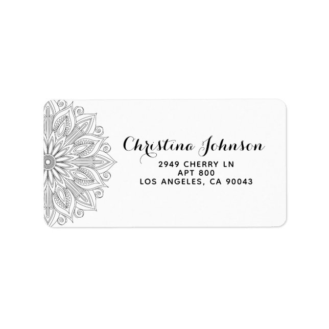 Étiquette Mandala Henna (Devant)