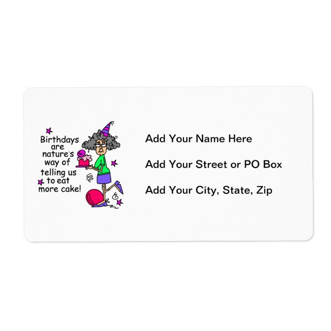 Étiquette Mangez plus de gâteau Humour d'anniversaire (Devant)
