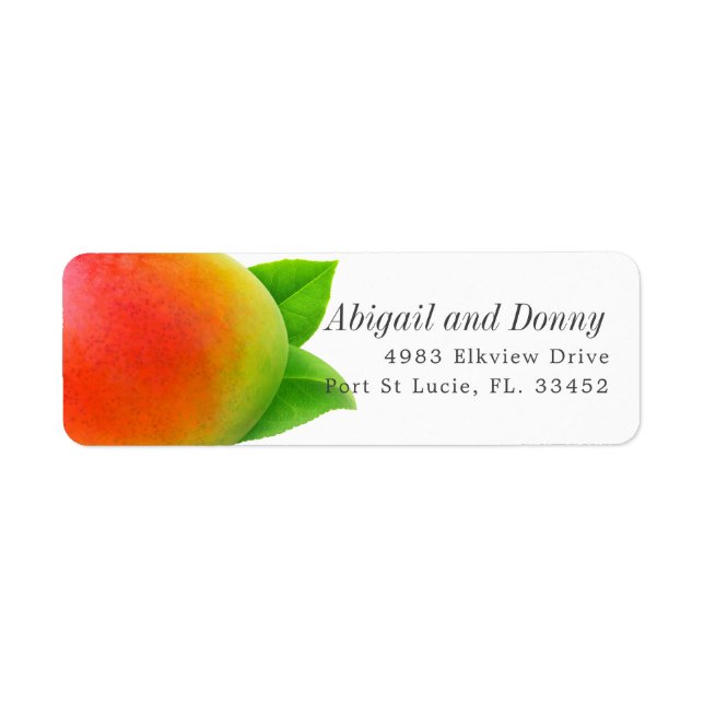 Étiquette Mango d'été | Adresse personnalisée (Devant)