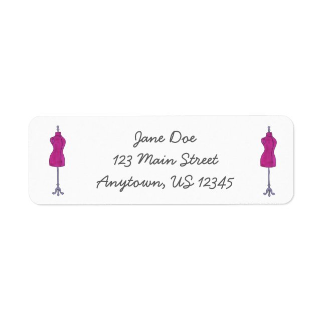 Étiquette Mannequin rose Fashion Costume Design Dressform (Devant)