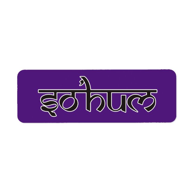 Étiquette Mantra SO HUM - contour noir et blanc plat (Devant)