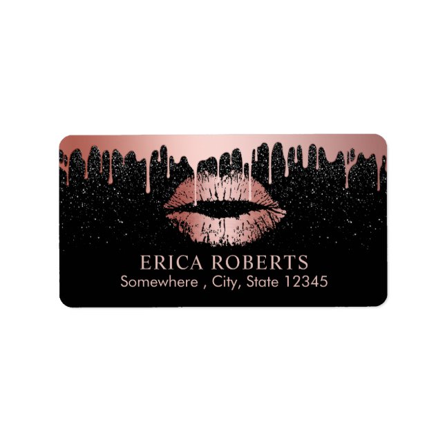 Étiquette Maquillage Artiste Driving Rose Gold Lips Beauté S (Devant)
