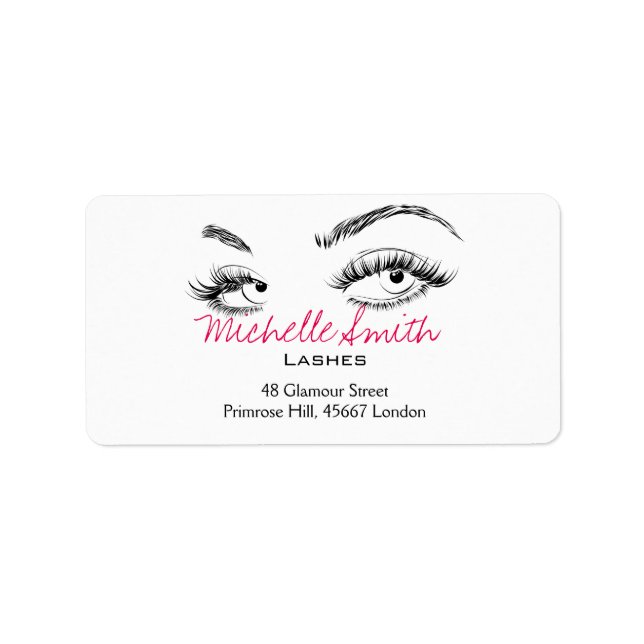 Étiquette Maquillage Artiste Lashes Brosses Noir et Blanc Si (Devant)