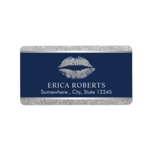 Étiquette Maquillage Artiste Parties scintillant Argent Lèvr