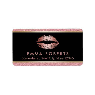 Étiquette Maquillage Artiste Rose moderne Gold Parties scint