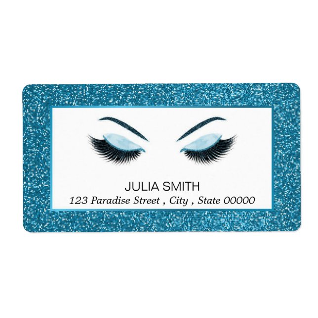 Étiquette Maquillage avec effet parties scintillant (Devant)