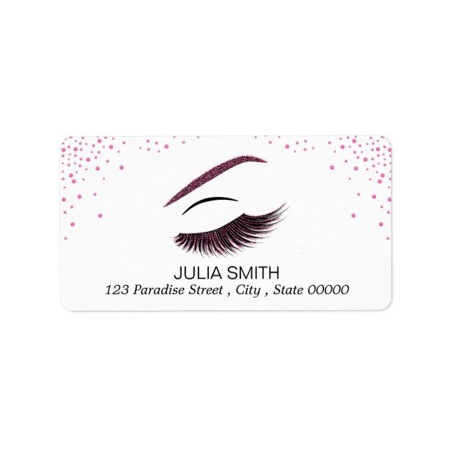 Étiquette Maquillage avec effet parties scintillant (Devant)