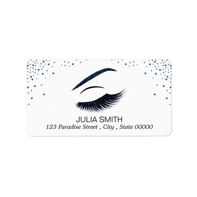 Étiquette Maquillage avec effet parties scintillant (Devant)