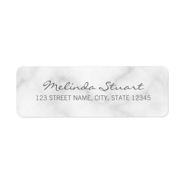 Étiquette Marbre blanc de script moderne (Devant)