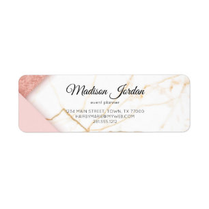 Étiquette Marbre rose et or moderne