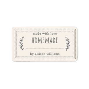 Étiquette Marchandises Rustiques faites maison confiture Can