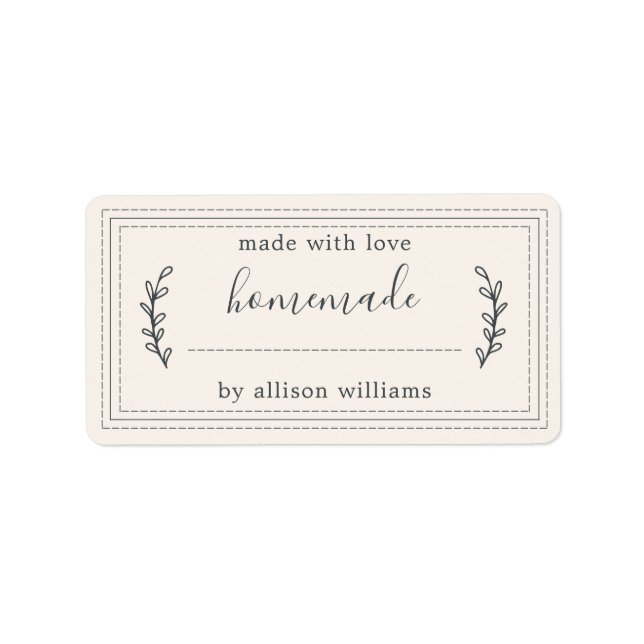 Étiquette Marchandises Rustiques faites maison confiture Can (Devant)