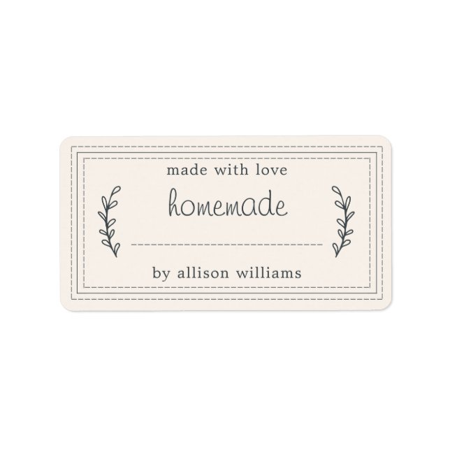 Étiquette Marchandises Rustiques faites maison confiture Can (Devant)