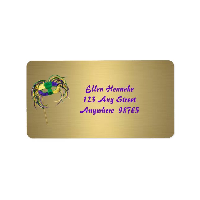 Étiquette Mardi Gras Fun (Devant)