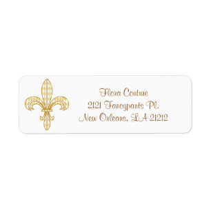 Étiquette Mardi gras Harlequin Fleur De Lis