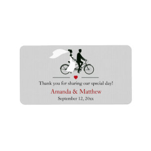 Étiquette Mariage à bicyclette Tandem Favoriser les Étiquett