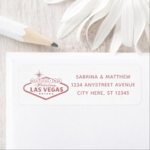 Étiquette Mariage à Las Vegas Rose Gold Retour Adresse