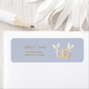 Étiquette Mariage ADELLE Simple Dusk Blue Couple