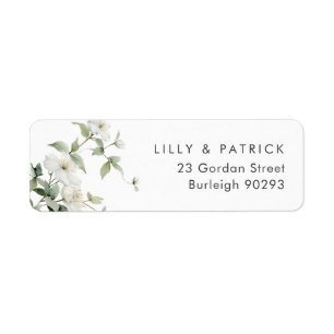 Étiquette Mariage Adresse de Retour Fleur Sauvage Botanique