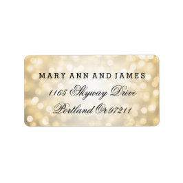 Étiquette Mariage Adresse Gold Parties scintillant lumières