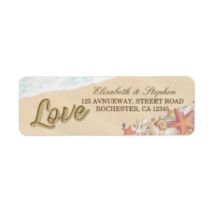 Étiquette Mariage Adresse Summer Sea Beach Starfish Seashell