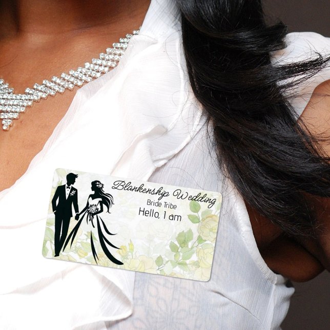 Étiquette mariage Arrière - plan Floral Nom du Éti (wedding label sticker name tag)