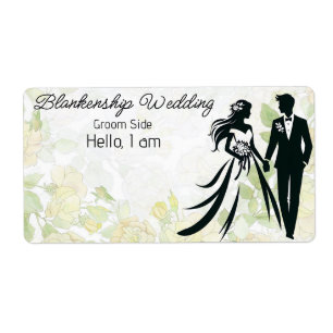 Étiquette mariage Arrière - plan Floral Nom du Éti