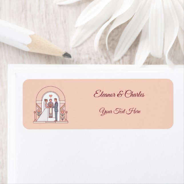 Étiquette Mariage Art Déco de Conte de Fées (En situation)