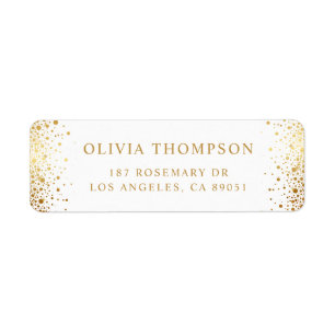 Étiquette Mariage blanc à huile d'or moderne