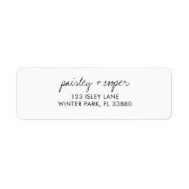 Étiquette Mariage blanc minimaliste moderne Adresse de retou