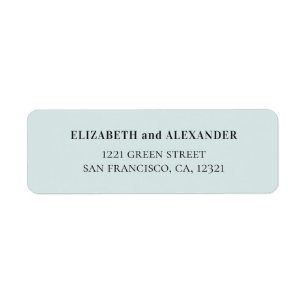 Étiquette mariage bleu élégant et formel. Une adresse mode