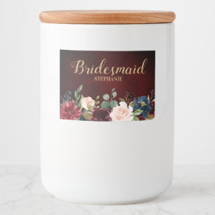 Étiquette mariage Boho Rustique Floral de la Marin