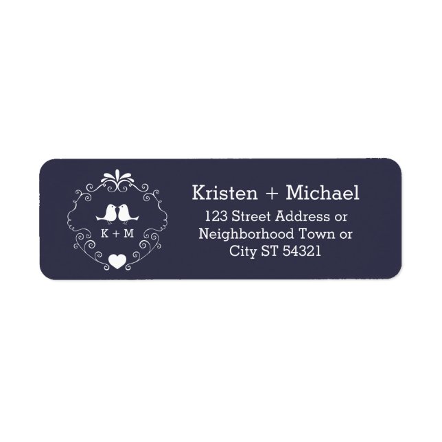 Étiquette Mariage Boho Swirls (couleur Arrière - plan modifi (Devant)