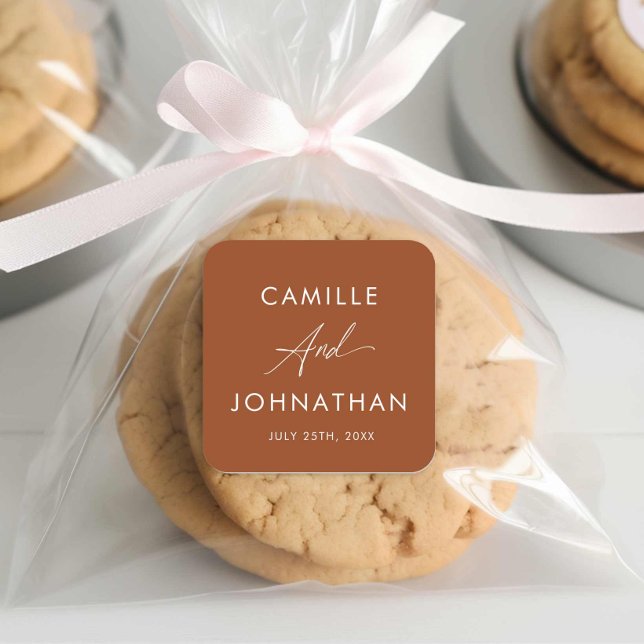 Étiquette Mariage Boho Terracotta (Boho Terracotta Wedding Favor Stickers)