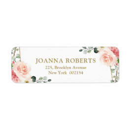 Étiquette Mariage botanique géométrique rose pâle