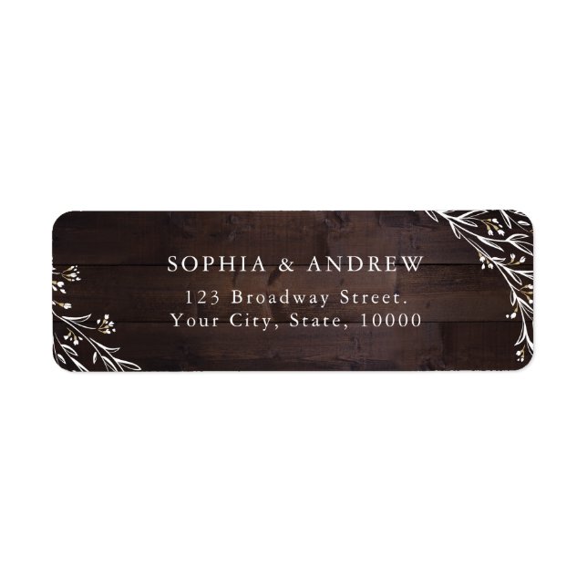 Étiquette Mariage campagnard Floral Boho Rustique Grange Boi (Devant)