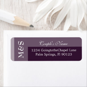 Étiquette Mariage Chic Moderne Violet