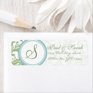 Étiquette Mariage Clover Green et Aqua Blue