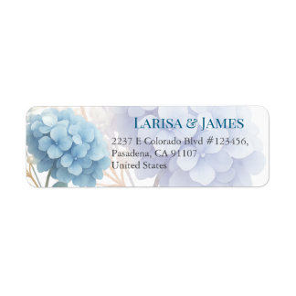 Étiquette Mariage couleur bleu d'aquarelle romantique Pearl 